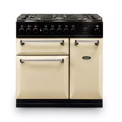 Piano de cuisson 90cm Master Chef Deluxe mixte 2 fours / 5 foyers gaz Cr�me - AGA R�f. MDX90DFCRM / -EU