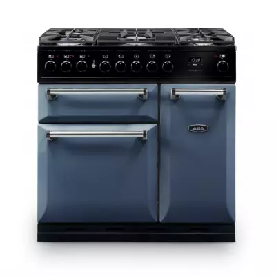 Piano de cuisson 90cm Master Chef Deluxe mixte 2 fours / 5 foyers gaz Dartmouth Blue - AGA R�f. MDX90DFDAR/-EU