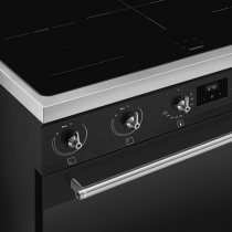 Piano de cuisson Classica 90cm 1 four électrique Vapor Clean / 5 foyers induction Noir mat - SMEG Réf. C9IMMB2