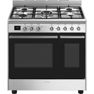 Piano de cuisson Classica Concerto 90cm 2 fours �lectriques / 5 foyers gaz Inox - SMEG R�f. CX92GM