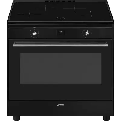 Piano de cuisson Classica Concerto 90cm four �lectrique catalyse  / 4 foyers induction Noir - SMEG Elite R�f. CX91IMBL