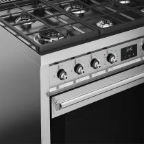 Piano de cuisson Classica Opera 90cm four VaporClean A+ / 6 foyers gaz Inox - SMEG Elite R&eacute;f. A90G001PX