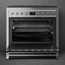 Piano de cuisson Classica Opera 90cm four VaporClean A+ / 6 foyers gaz Inox - SMEG Elite R&eacute;f. A90G001PX