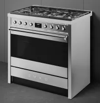 Piano de cuisson Classica Opera 90cm four VaporClean A+ / 6 foyers gaz Inox - SMEG Elite R&eacute;f. A90G001PX