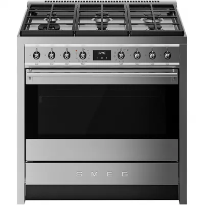 Piano de cuisson Classica Opera 90cm four VaporClean A+ / 6 foyers gaz Inox - SMEG Elite R�f. A90G001PX