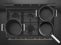 Piano de cuisson Coloniale 90cm 1 four Vapor Clean / 6 brûleurs gaz Anthracite - SMEG Réf. CO90GMAN2
