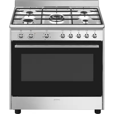 Piano de cuisson Concerto 90cm 1 four �lectrique / 5 foyers gaz Inox - SMEG R�f. CX90GM