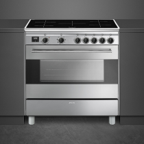 Piano de cuisson Concerto 90cm Four multifonction 115l / 5 foyers induction Inox - SMEG Réf. BG91IX9-1