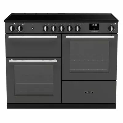 Piano de cuisson Infusion 110cm 2 fours + 1 grill / 5 foyers induction Ardoise / Chrom�  - Falcon R�f. INFO110EIPSLT/CM-E1