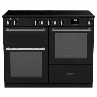 Piano de cuisson Infusion 110cm 2 fours + 1 grill / 5 foyers induction Charbon mat satin� - Falcon R�f. INFO110EIPCBL/CM-E1