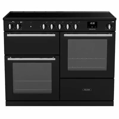 Piano de cuisson Infusion 110cm 2 fours + 1 grill / 5 foyers induction Noir / Chrom�  - Falcon R�f. INFO110EIPGBL/CM-E1