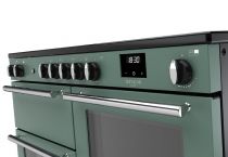 Piano de cuisson Infusion 110cm 2 fours + 1 grill / 5 foyers induction Vert minéral / Chromé  - Falcon Réf. INFO110EIPMGR/CM-E1
