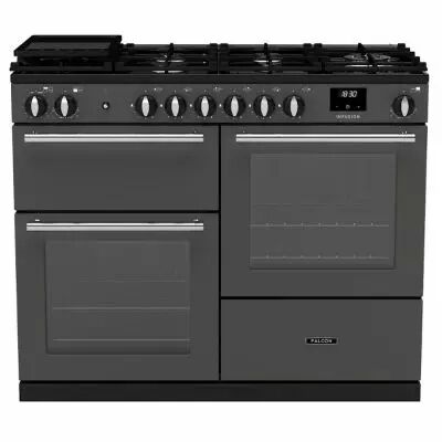 Piano de cuisson Infusion 110cm mixte 2 fours + 1 grill / 6 foyers gaz Ardoise Chrom� - Falcon R�f. INFO110DFPSLT/CM-E1