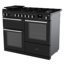 Piano de cuisson Infusion 110cm mixte 2 fours + 1 grill / 6 foyers gaz Charbon mat Chromé - Falcon Réf. INFO110DFPCBL/CM-E1