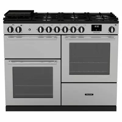 Piano de cuisson Infusion 110cm mixte 2 fours + 1 grill / 6 foyers gaz Inox Chrom� - Falcon R�f. INFO110DFSTST/CM-E1