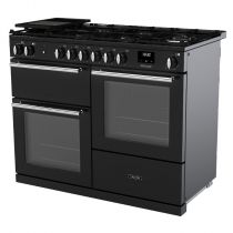 Piano de cuisson Infusion 110cm mixte 2 fours + 1 grill / 6 foyers gaz Noir Chromé - Falcon Réf. INFO110DFPGBL/CM-E1