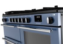 Piano de cuisson Infusion 110cm mixte 2 fours + 1 grill / 6 foyers gaz Roche bleue Chromé - Falcon Réf. IINFO110DFPSTB/CM-E1