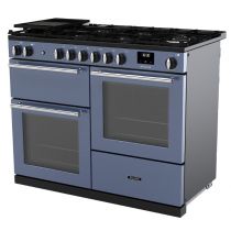 Piano de cuisson Infusion 110cm mixte 2 fours + 1 grill / 6 foyers gaz Roche bleue Chromé - Falcon Réf. IINFO110DFPSTB/CM-E1