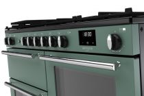 Piano de cuisson Infusion 110cm mixte 2 fours + 1 grill / 6 foyers gaz Vert minéral Chromé - Falcon Réf. INFO110DFPMGR/CM-E1