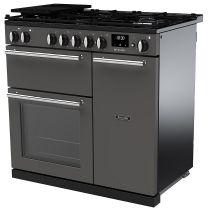 Piano de cuisson Infusion 90cm 2 fours + 1 grill / 5 foyers gaz Ardoise Chromé - Falcon Réf. INF90DFPSLT/CM-E1