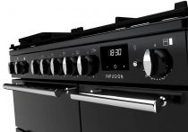 Piano de cuisson Infusion 90cm 2 fours + 1 grill / 5 foyers gaz Noir Chromé - Falcon Réf. INF90DFPGBL/CM-E1