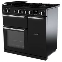 Piano de cuisson Infusion 90cm 2 fours + 1 grill / 5 foyers gaz Noir Chromé - Falcon Réf. INF90DFPGBL/CM-E1