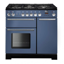 Piano de cuisson Infusion 90cm 2 fours + 1 grill / 5 foyers gaz Roche bleue - Falcon Réf. INF90DFSB/-EU