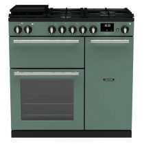 Piano de cuisson Infusion 90cm 2 fours + 1 grill / 5 foyers gaz Vert minéral Chromé - Falcon Réf. INF90DFPMGR/CM-E1