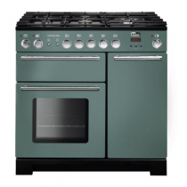 Piano de cuisson Infusion 90cm 2 fours + 1 grill / 5 foyers gaz Vert minéral mat - Falcon Réf. INF90DFMG/-EU