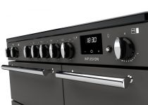 Piano de cuisson Infusion 90cm 2 fours + 1 grill / 5 foyers induction Ardoise / Chromé - Falcon Réf. INF90EIPSLT/CM-E1