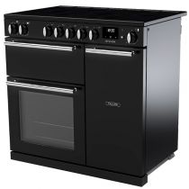 Piano de cuisson Infusion 90cm 2 fours + 1 grill / 5 foyers induction Noir / Chromé - Falcon Réf. INF90EIPGBL/CM-E1