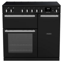 Piano de cuisson Infusion 90cm 2 fours + 1 grill / 5 foyers induction Noir / Chromé - Falcon Réf. INF90EIPGBL/CM-E1