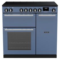 Piano de cuisson Infusion 90cm 2 fours + 1 grill / 5 foyers induction Roche bleue / Chromé - Falcon Réf. INF90EIPSTB/CM-E1