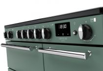 Piano de cuisson Infusion 90cm 2 fours + 1 grill / 5 foyers induction Vert minéral / Chromé - Falcon Réf. INF90EIPMGR/CM-E1