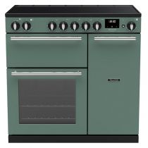 Piano de cuisson Infusion 90cm 2 fours + 1 grill / 5 foyers induction Vert minéral / Chromé - Falcon Réf. INF90EIPMGR/CM-E1