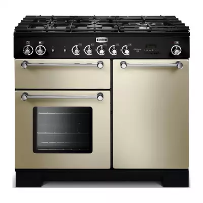 Piano de cuisson Kitchener 100cm 2 fours + 1 grill / 5 foyers gaz Cr�me / Chrom� - Falcon R�f. KCH100DFCR/C-EU