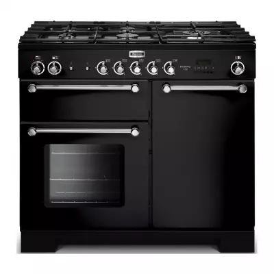Piano de cuisson Kitchener 100cm 2 fours + 1 grill / 5 foyers gaz Noir / Chrom� - Falcon R�f. KCH100DFBL/C-EU