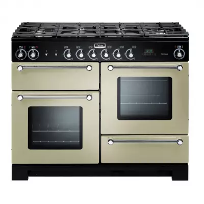 Piano de cuisson Kitchener 110cm 2 fours + 1 grill / 6 foyers gaz Cr�me / Chrom� - Falcon R�f. KCH110DFCR/C-EU