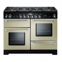 Piano de cuisson Kitchener 110cm 2 fours + 1 grill / 6 foyers gaz Crème / Chromé - Falcon Réf. KCH110DFCR/C-EU