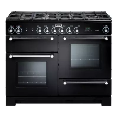 Piano de cuisson Kitchener 110cm 2 fours + 1 grill / 6 foyers gaz Noir / Chrom� - Falcon R�f. KCH110DFBL/C-EU