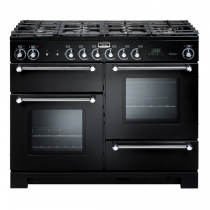 Piano de cuisson Kitchener 110cm 2 fours + 1 grill / 6 foyers gaz Noir / Chromé - Falcon Réf. KCH110DFBL/C-EU