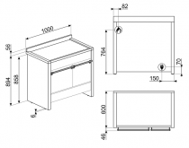Piano de cuisson Opéra 100cm 2 fours électriques / 5 foyers induction Inox  - SMEG Réf. A2PYID-81