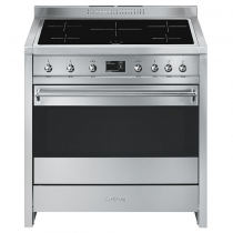 Piano de cuisson Opera 90cm four électrique multifonction pyrolyse 126l / 5 foyers induction Inox - SMEG Réf. A1PYID-9