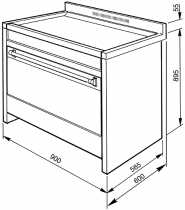 Piano de cuisson Opera 90cm four électrique multifonction pyrolyse 126l / 5 foyers induction Inox - SMEG Réf. A1PYID-9