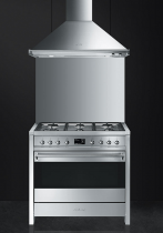 Piano de cuisson Opera 90cm Four multifonction catalyse 126l / 6 foyers gaz Inox - SMEG ELITE Réf. A1-9