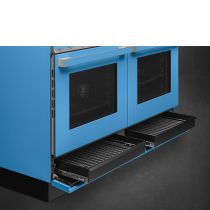 Piano de cuisson Portofino 120cm Turquoise - Four pyrolyse avec sonde + Four vapeur / 3 gaz / 2 induction / 1 Teppanyaki  - SMEG