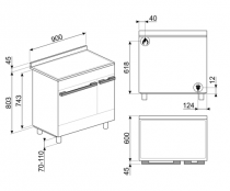 Piano de cuisson Portofino 90cm 2 fours électriques / 5 foyers gaz Blanc - SMEG Elite Réf. CPF92GMWH