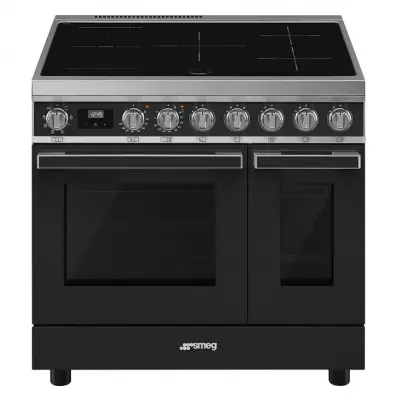 Piano de cuisson Portofino 90cm 2 fours �lectriques / 5 foyers induction Anthracite - SMEG Elite R�f. CPF92IMA