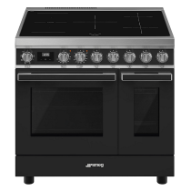 Piano de cuisson Portofino 90cm 2 fours électriques / 5 foyers induction Anthracite - SMEG Elite Réf. CPF92IMA