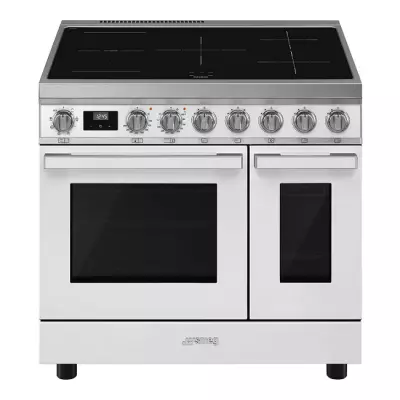 Piano de cuisson Portofino 90cm 2 fours �lectriques / 5 foyers induction Blanc - SMEG Elite R�f. CPF92IMWH